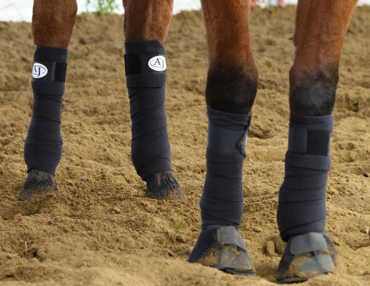 Fleece Polo Wraps Black (4 pack)