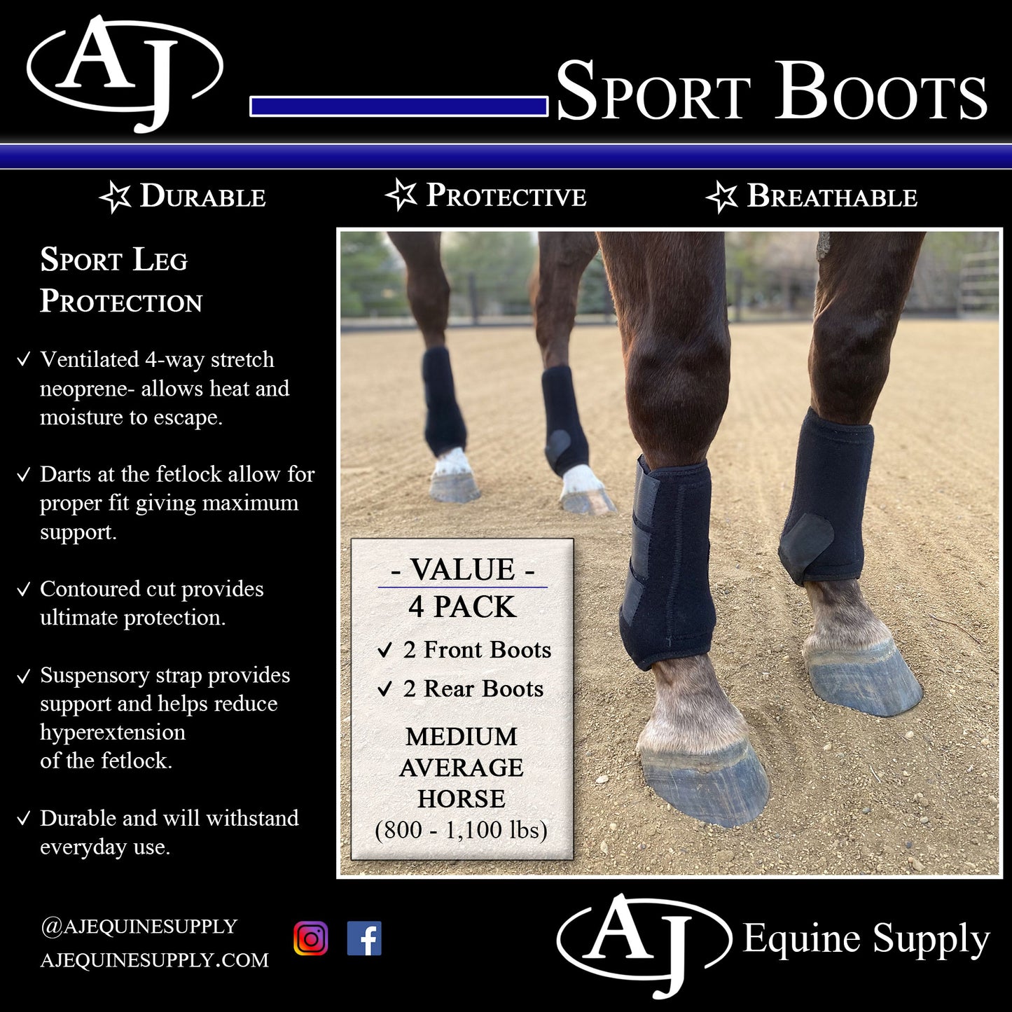 Sport Boots (2 Pack) Black